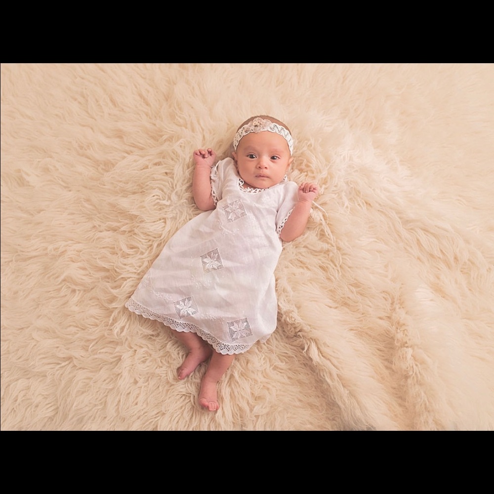 Handmade boutique baby dress.